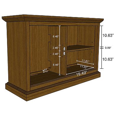 eHemco 30 Inch Wooden Stackable Standard Bookcase with Sliding Glass Doors
