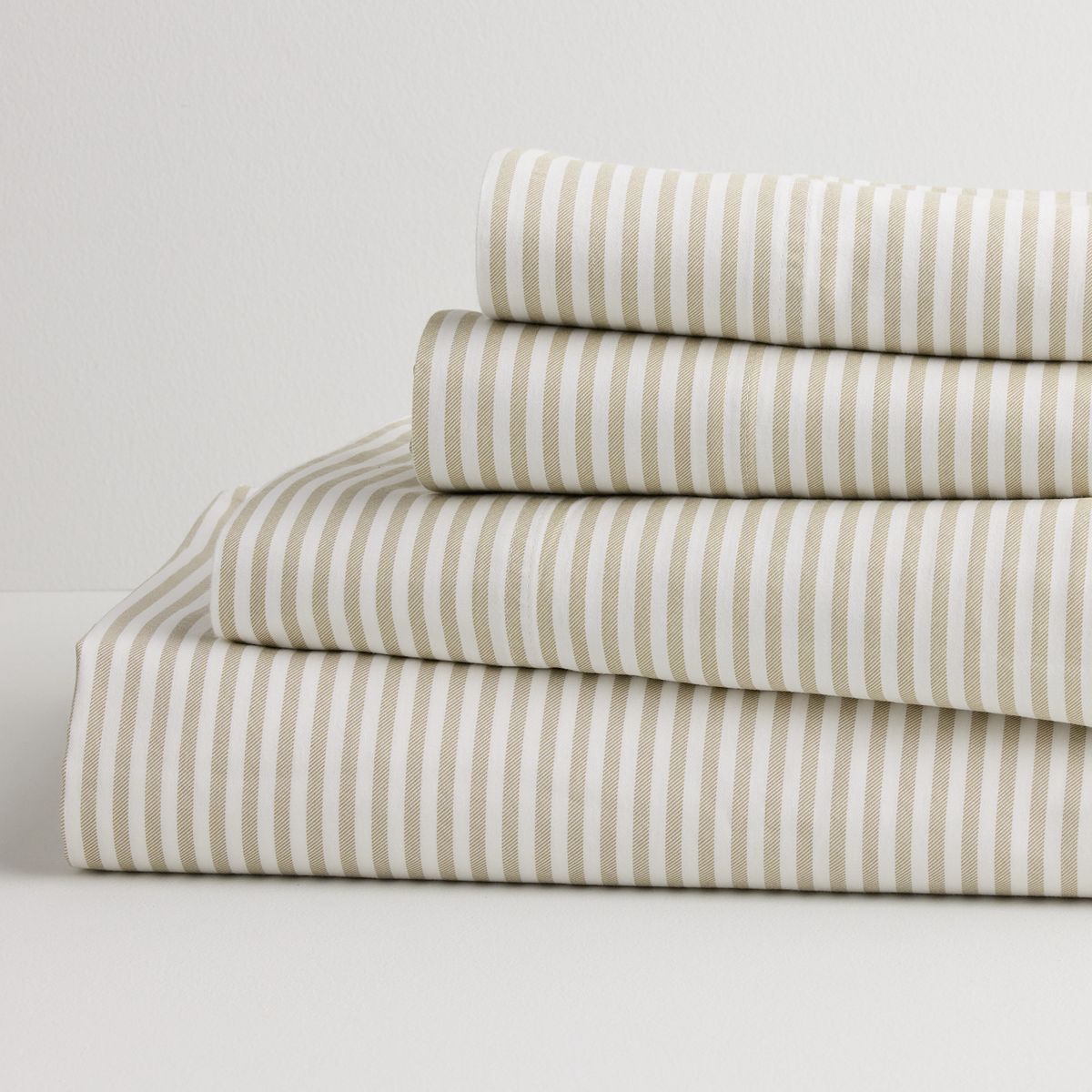 Sonoma Goods For Life® Ultrasoft Washed Cotton Sheet Set with Pillowcases - Tan Stripe, QUEEN SET