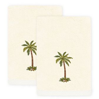 Linum Home Textiles Palmera 2 pc Embellished Fingertip Towel Set