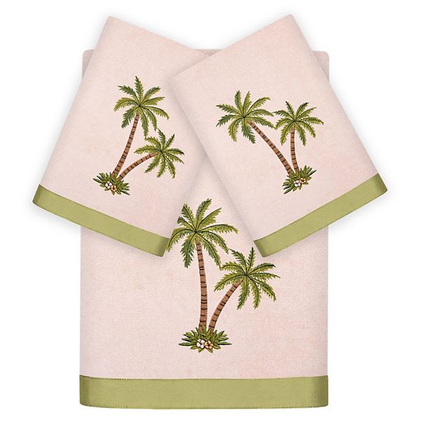 Linum Home Textiles Palmera 3-Piece Embellished Bath & Hand Towel Set - Blush