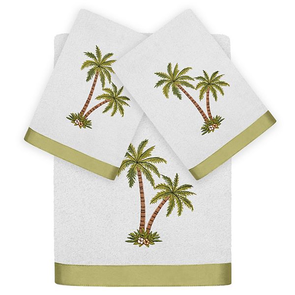 Linum Home Textiles Palmera 3-Piece Embellished Bath & Hand Towel Set - Silver