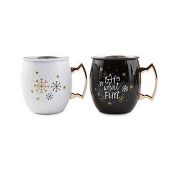 Cambridge 2 pc 20-oz. "Oh What Fun" Moscow Mule Mug Set