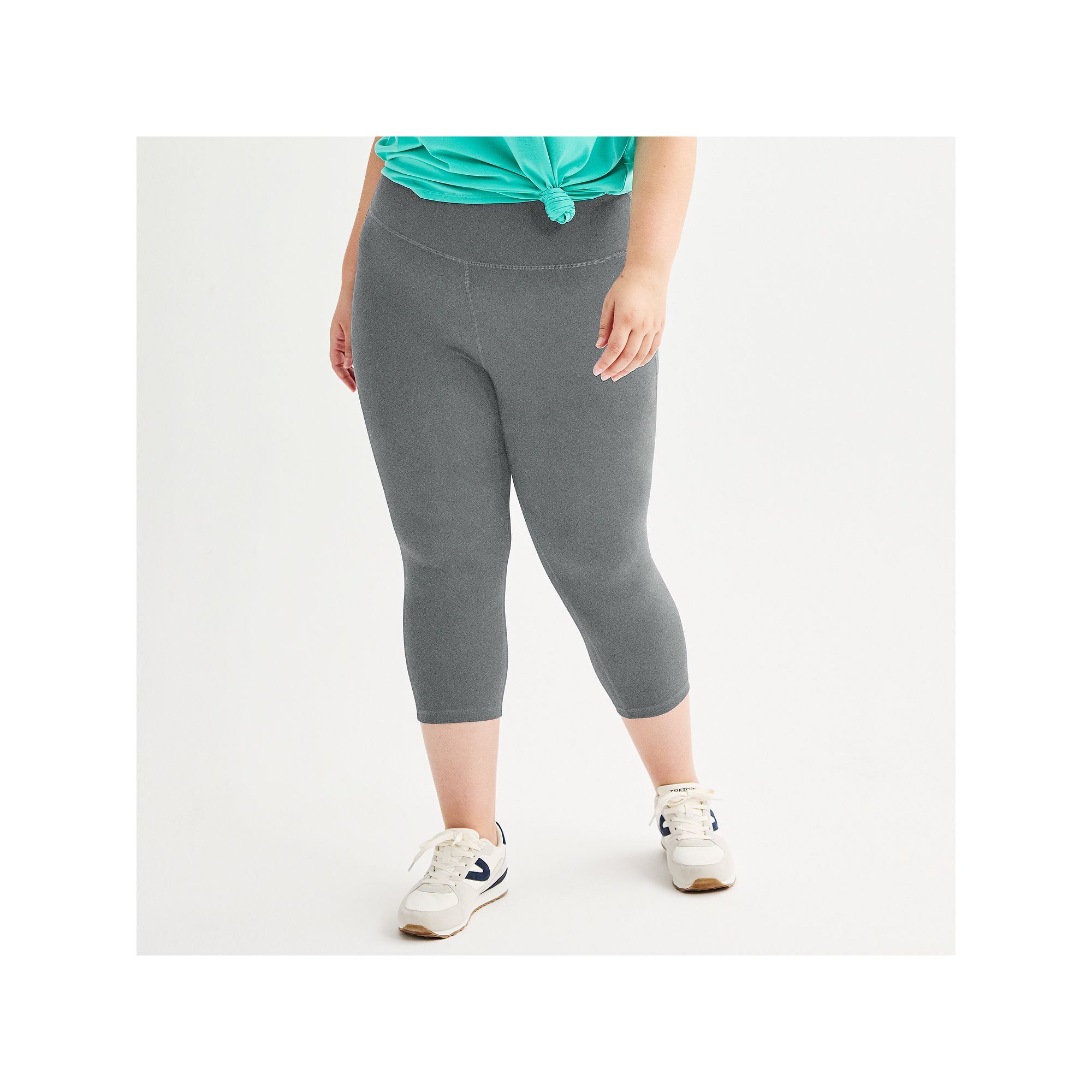 Plus Size Tek Gear® Essential Soft Capri Leggings, Womens, Size: 1XL, Gre