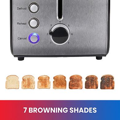 Total Chef 2-Slice Stainless Steel Defrost & Reheat Toaster