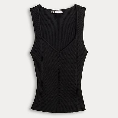 Juniors' SO® Sleeveless Sweater Tank Top