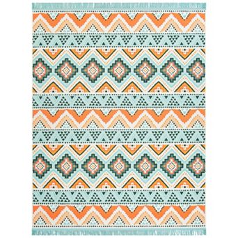 Sonoma Goods For Life® Indoor/Outdoor Coral Multi Geo Stripe Rug