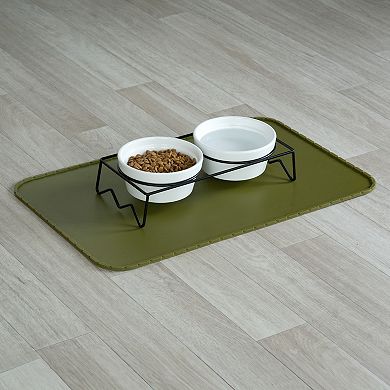 SportPet White Ceramic Double Diner Pet Bowl