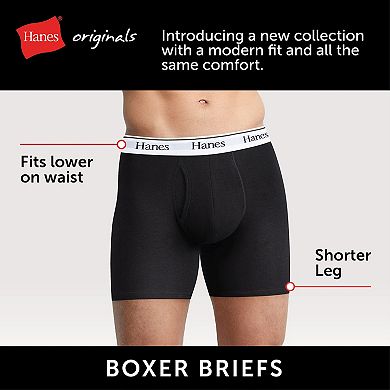 Men's Hanes® Originals Ultimate 3-Pack Boxer Briefs with Moisture-Wicking Stretch Cotton