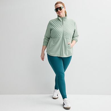 Plus Size Tek Gear® Woven Mixed Media Zip Front Jacket
