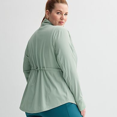 Plus Size Tek Gear® Woven Mixed Media Zip Front Jacket