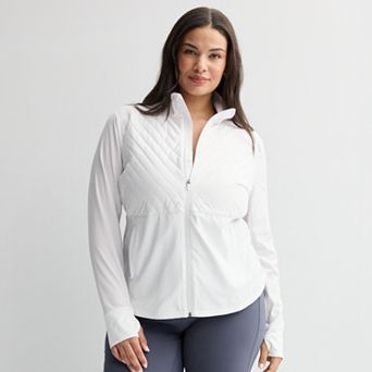 Plus Size Tek Gear® Woven Mixed Media Zip Front Jacket
