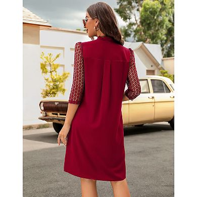 Womens Long Sleeve Mini Dress Casual Loose Flowy Swing Tunic Dresses For Spring Fall