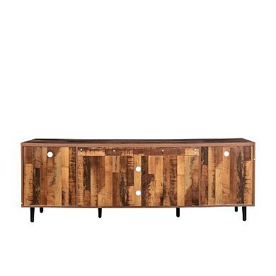 F.C Design TV Stand Modern Wood Media Entertainment Center Console Table  with 4 Doors and 4 Open Shelves