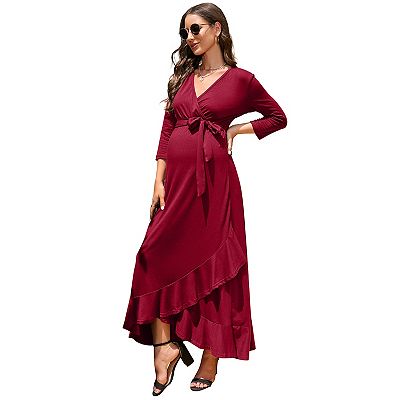 maternity dress a line Gorgeous Off-the-shoulder A-line Maternity Photoshoot Dress, Yellow / XL main image 0