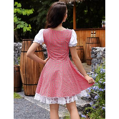 Women's German Dirndl Dress Traditional Bavarian Carnival Halloween Costume