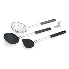 New OXO Good Grips Grey Silicone Utensils - Set of 3 Spoon, Ladle & Lifter