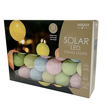 Mikasa Outdoor Waterproof LED 15.8-foot Solar Round Bulb String Lights