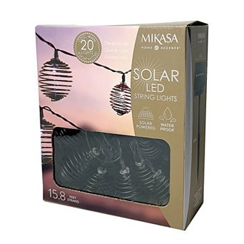 Mikasa Outdoor Waterproof LED Solar Metal Spiral String Lights