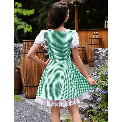 Women's German Dirndl Dress Traditional Bavarian Carnival Halloween Costume