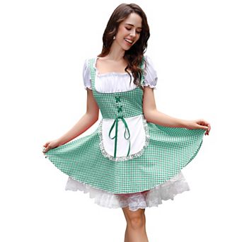 Women's German Dirndl Dress Traditional Bavarian Carnival Halloween Costume