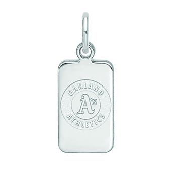 LogoArt Sterling Silver Oakland Athletics Tag Pendant