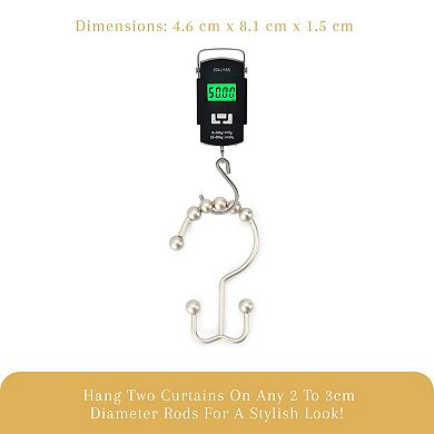 Double Sided Shower Curtain Hooks, Rust Proof Stainless Steel Hooks With Easy Glide Rollers