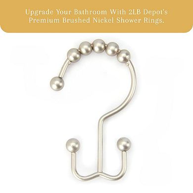 Double Sided Shower Curtain Hooks, Rust Proof Stainless Steel Hooks with Easy Glide Rollers