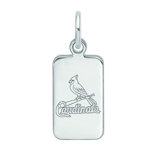 LogoArt St. Louis Cardinals Sterling Silver Cubic Zirconia Logo Dog Tag  Pendant