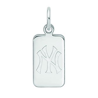LogoArt Sterling Silver New Yankees Tag Pendant