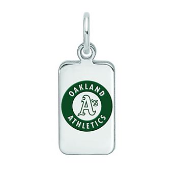 LogoArt Sterling Silver Oakland Athletics Enameled Tag Pendant