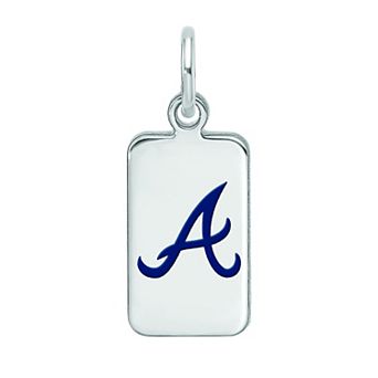 LogoArt Sterling Silver Atlanta Braves Enameled Tag Pendant