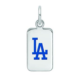 LogoArt Sterling Silver Los Angeles Dodgers Enameled Tag Pendant