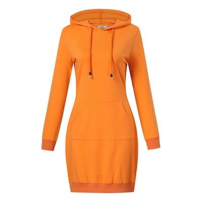 hoodie dress fitted Marcella | Tompkins Long Sleeve Sweatshirt Dress in Espresso | Women's Size XL | Midweight French Terry