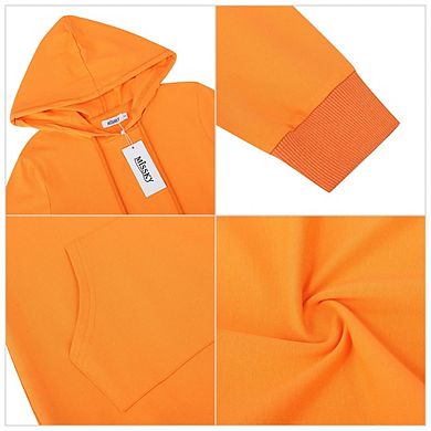 Women's Long Sleeve Pullover Hooded Dress Slim Fit Tunic Mini Dress With Pocket