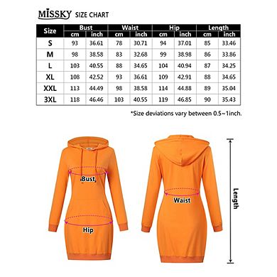 Women's Long Sleeve Pullover Hooded Dress Slim Fit Tunic Mini Dress With Pocket