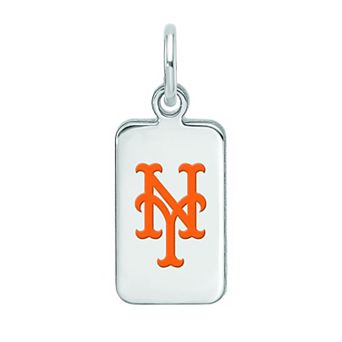 LogoArt Sterling Silver New York Mets Enameled Tag Pendant
