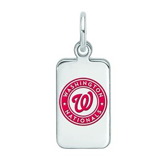 LogoArt Sterling Silver Washington Nationals Enameled Tag Pendant