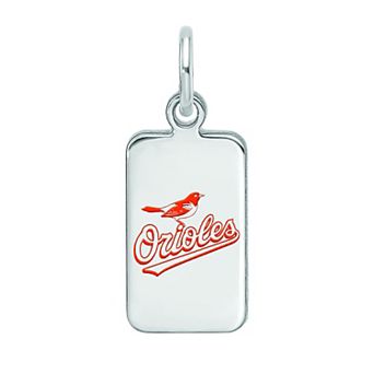 LogoArt Sterling Silver Baltimore Orioles Enameled Tag Pendant