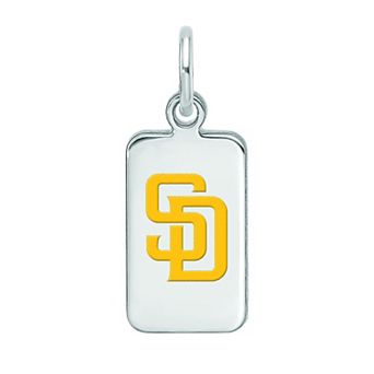 LogoArt Sterling Silver San Diego Padres Enameled Tag Pendant