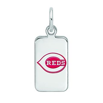 LogoArt Sterling Silver Cincinnati Reds Enameled Tag Pendant