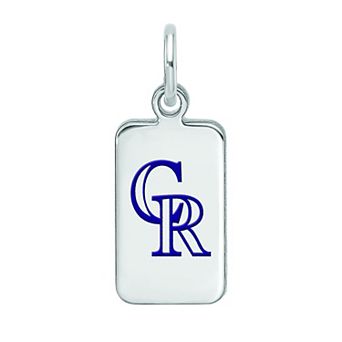LogoArt Sterling Silver Colorado Rockies Enameled Tag Pendant