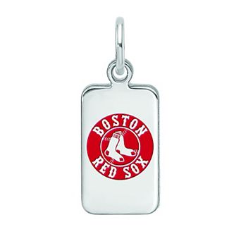 LogoArt Sterling Silver Boston Red Sox Enameled Tag Pendant