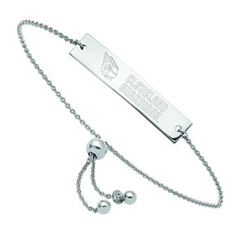 LogoArt Sterling Silver Cleveland Guardians Small Bar Adjustable Bracelet