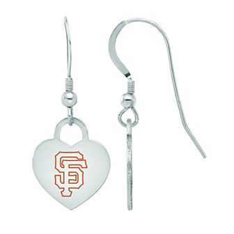 LogoArt Sterling Silver San Francisco Giants Heart Dangle Earrings