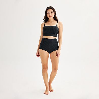 Women's S3 Swim Shaping Square Neck Lace Back Midkini Top