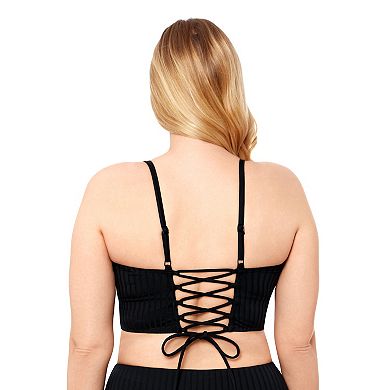 Women's S3 Swim Shaping Square Neck Lace Back Midkini Top
