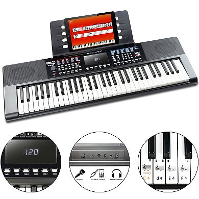 RockJam 61-Key Keyboard Piano with Keynote Stickers & Lessons