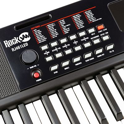 RockJam 61-Key Keyboard Piano with Keynote Stickers & Lessons