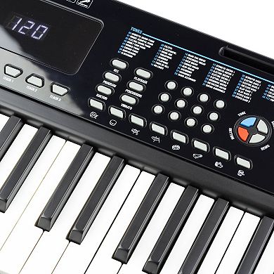 RockJam 61-Key Keyboard Piano with Keynote Stickers & Lessons