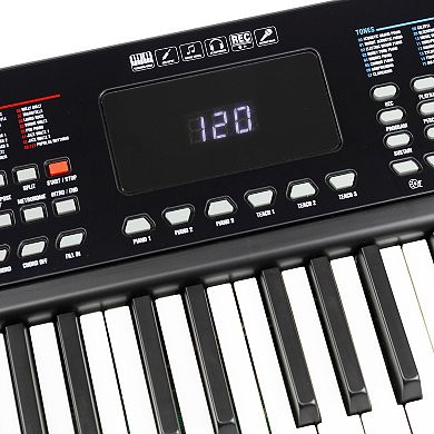 RockJam 61-Key Keyboard Piano with Keynote Stickers & Lessons